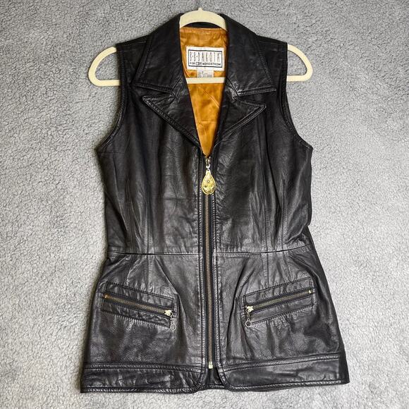Vintage Leather Vest Womens Medium BB DAKOTA by BP NORDSTROM Black - Picture 8 of 16